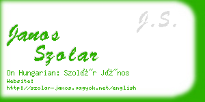 janos szolar business card